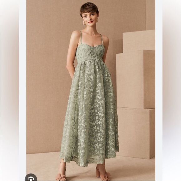 BHLDN x Anthropologie Isadora Organza formal midi dress size 12 - Picture 1 of 9